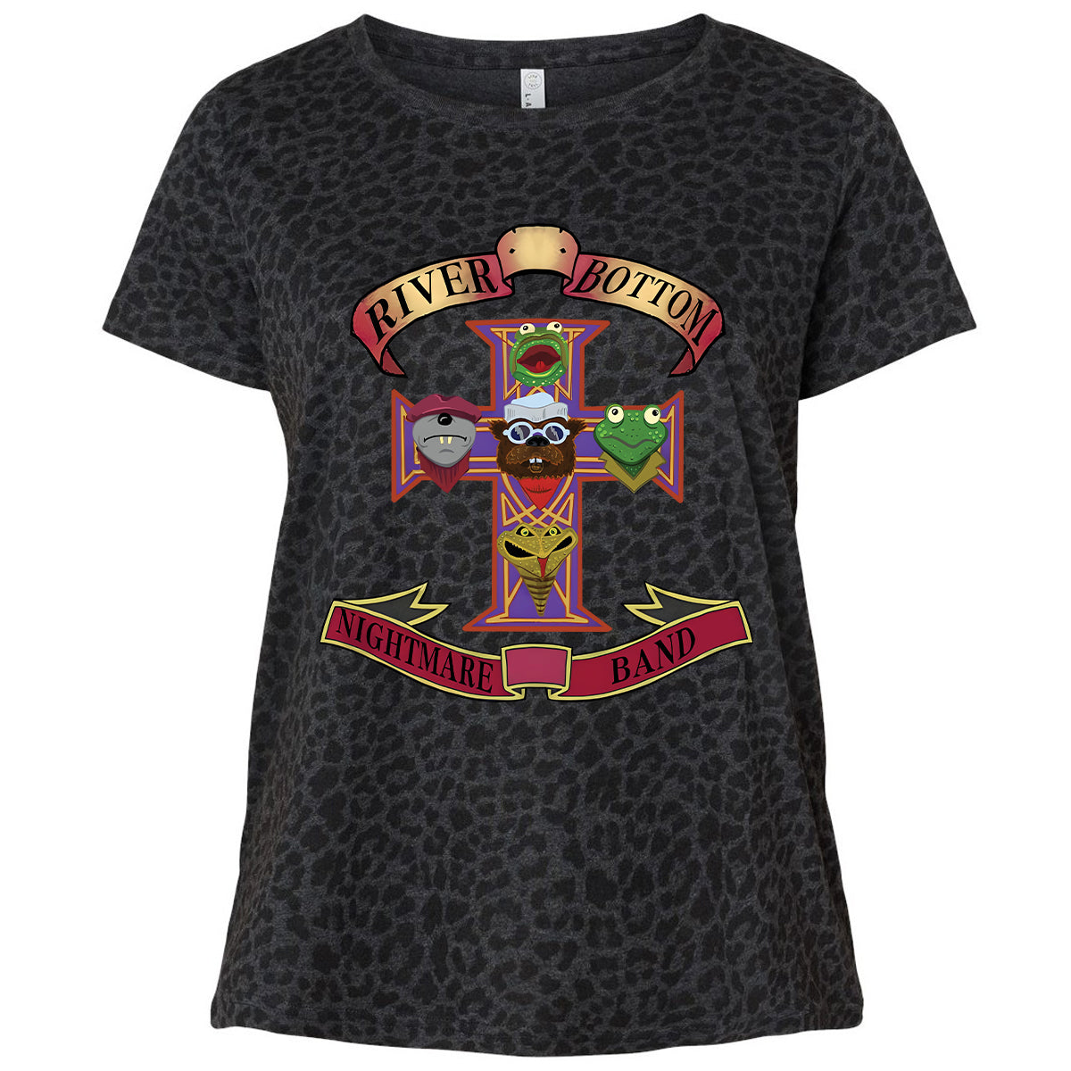 Ladies Curvy Jersey - Black - THANGFIXED (Copy) - Black Leopard - 11