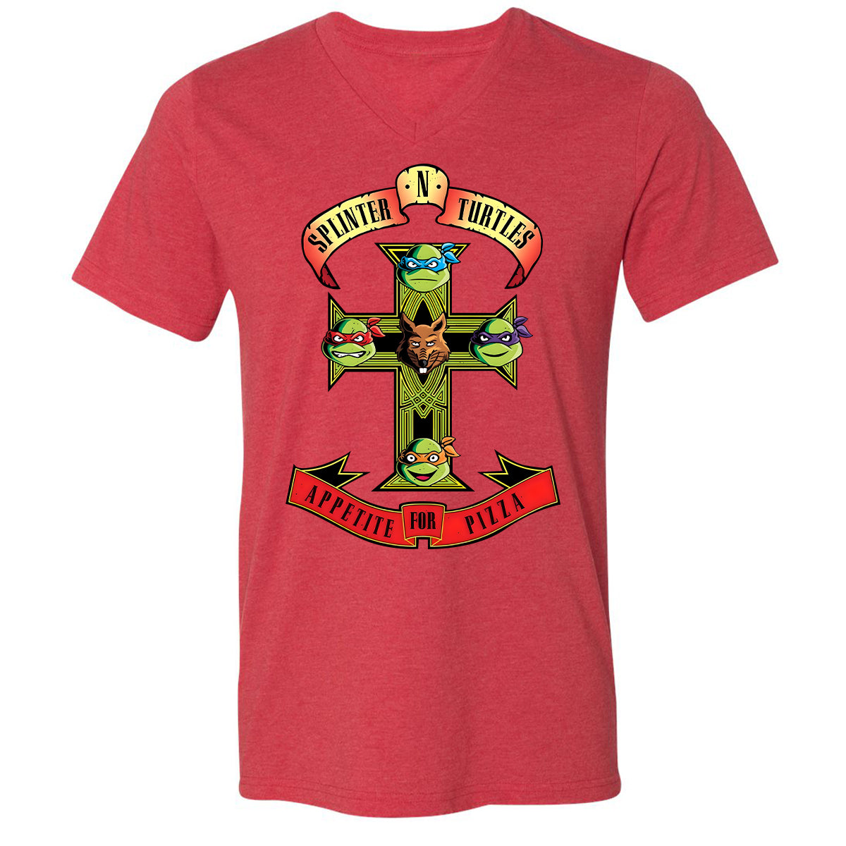 Unisex V-neck T-shirt - XPBY2S28 - Heather Red - 16