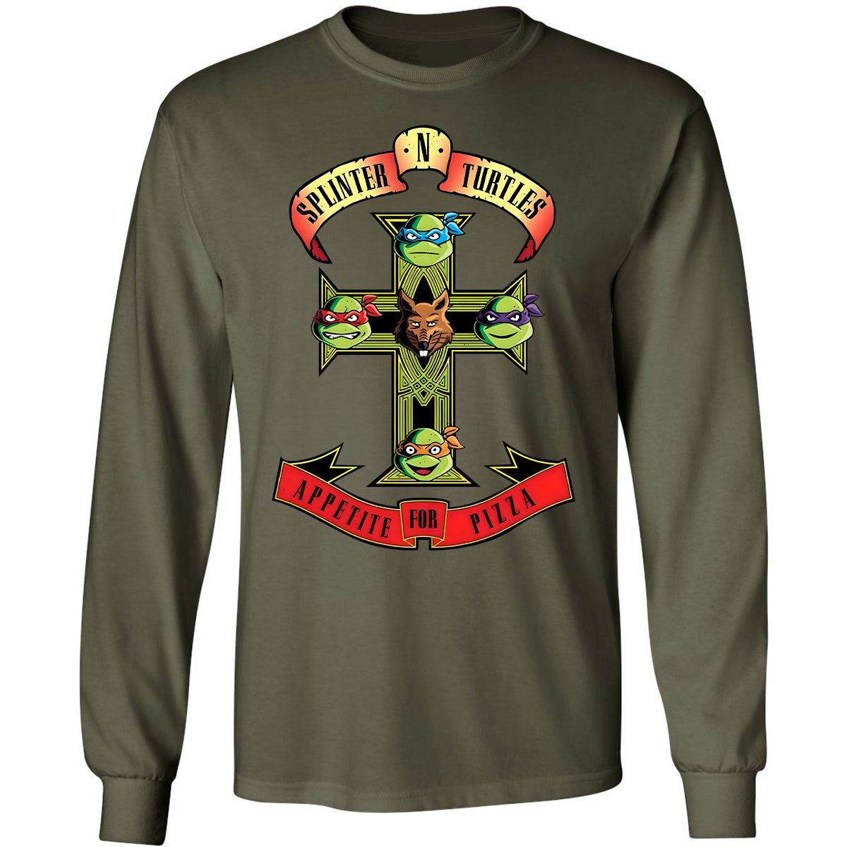 Long Sleeve T-Shirt - P5DT8JWJ - Military Green - 16