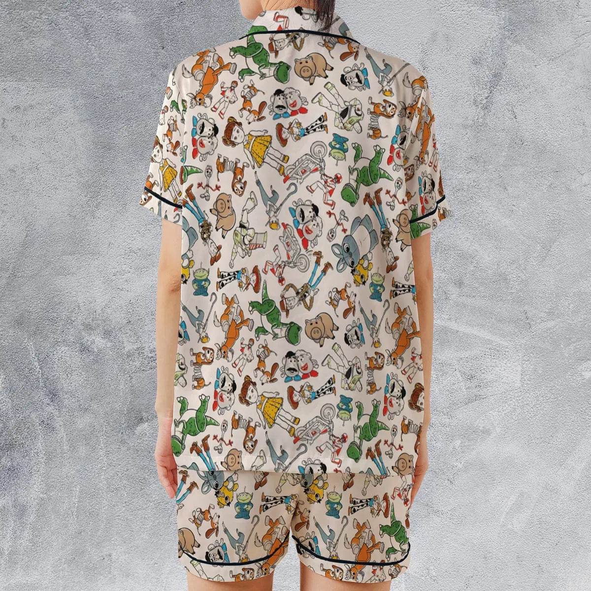 Satin Short-Sleeve Pajamas Set - ZMT9VFTD
