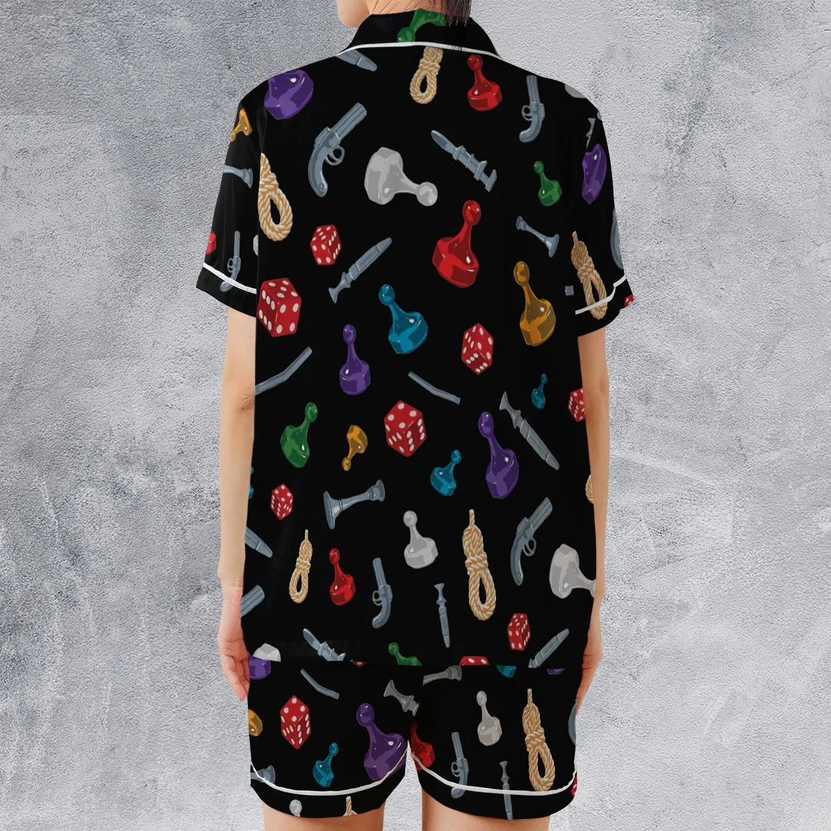 Satin Short-Sleeve Pajamas Set - 98KKDN23