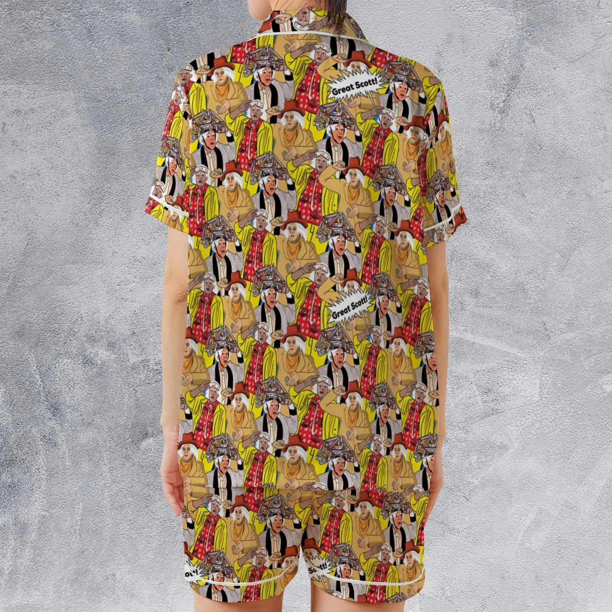 Satin Short-Sleeve Pajamas Set - 6P3165FZ
