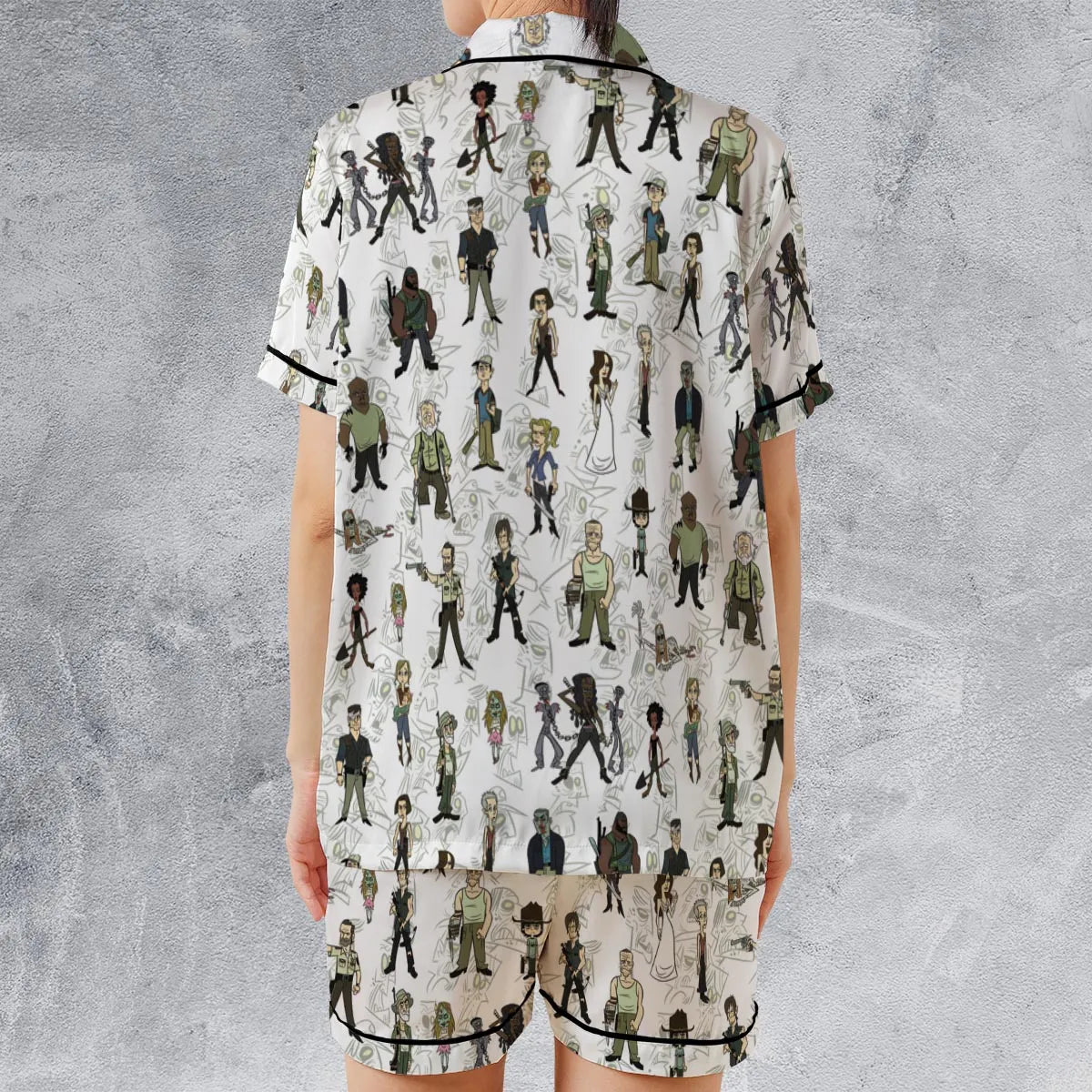 Satin Short-Sleeve Pajamas Set - JG4SN6TM