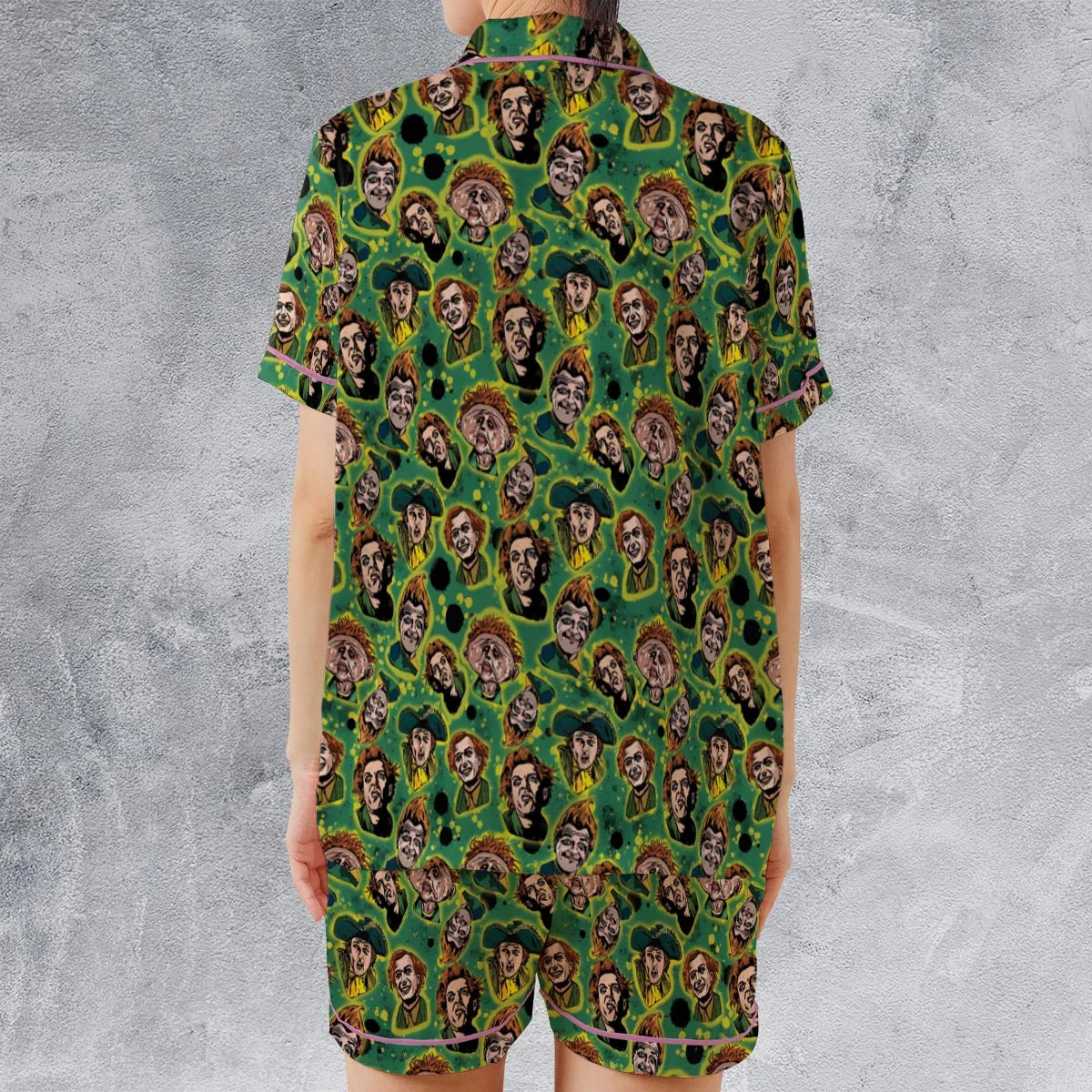 Satin Short-Sleeve Pajamas Set - D1G1XPPM