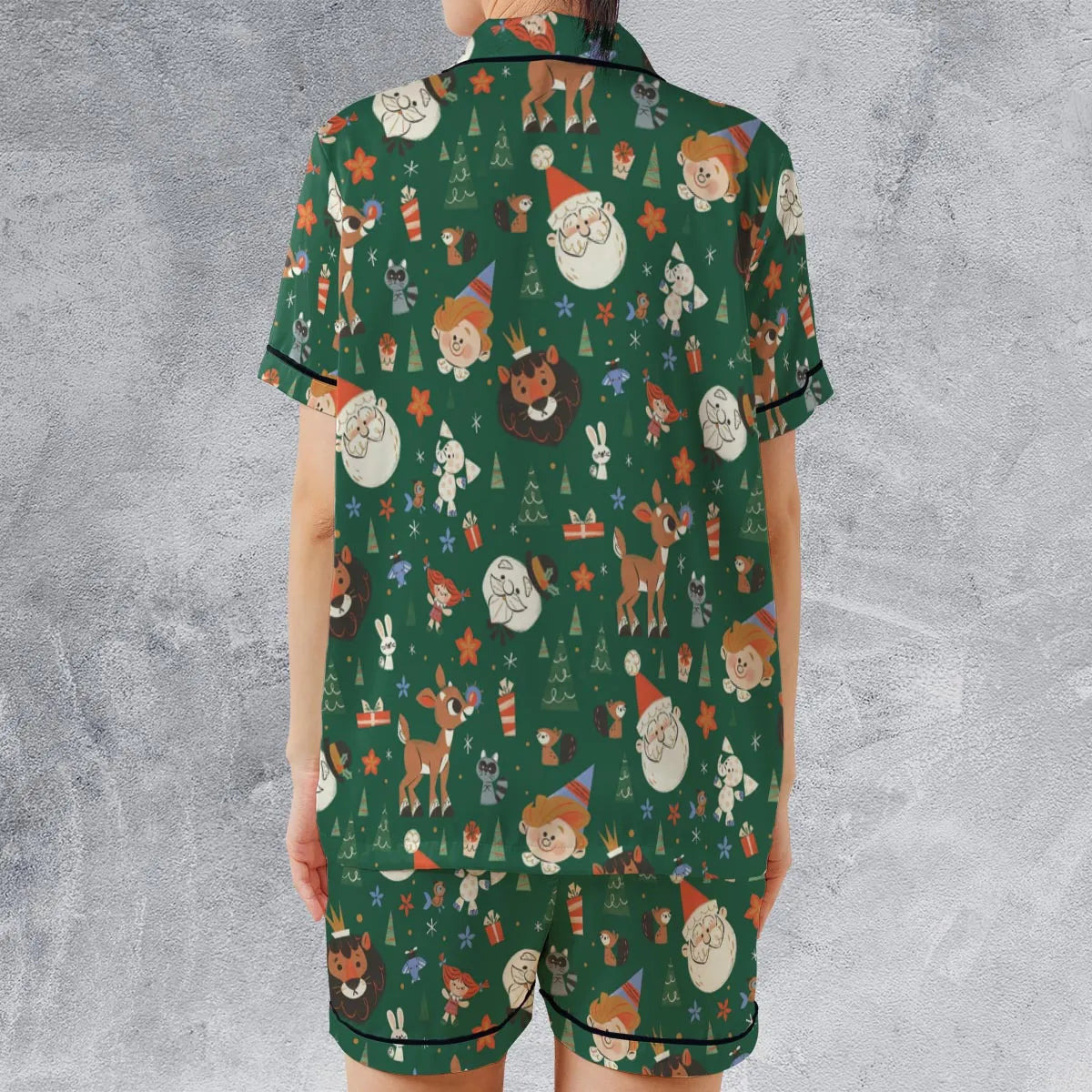 Satin Short-Sleeve Pajamas Set - J53ASRYD