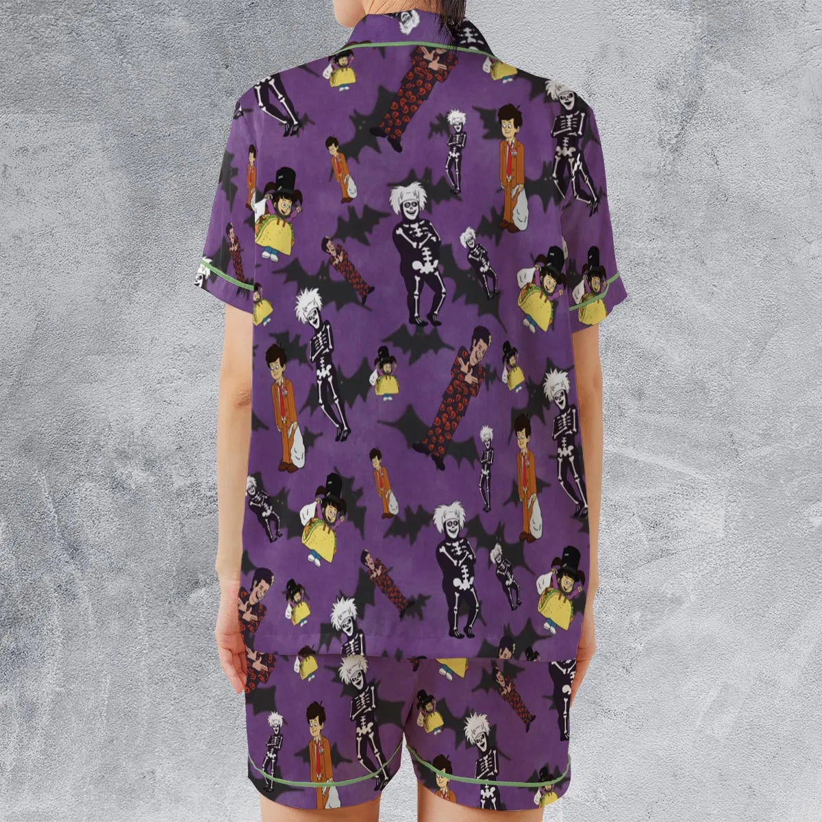 Satin Short-Sleeve Pajamas Set - 585VUPBM