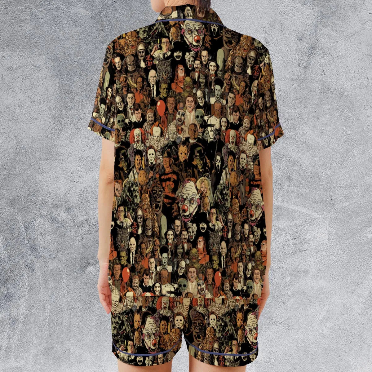 Satin Short-Sleeve Pajamas Set - 5DJFGDMW