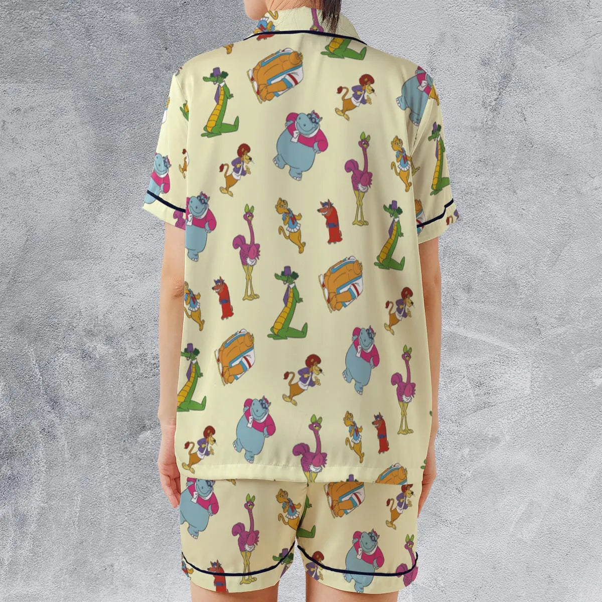 Satin Short-Sleeve Pajamas Set - 5JR26YGV