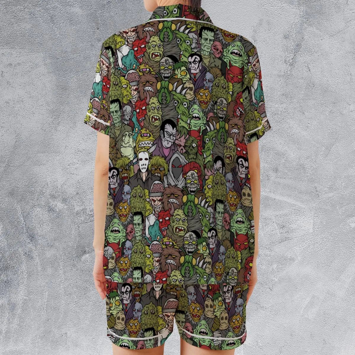 Satin Short-Sleeve Pajamas Set - CJLCB4C7