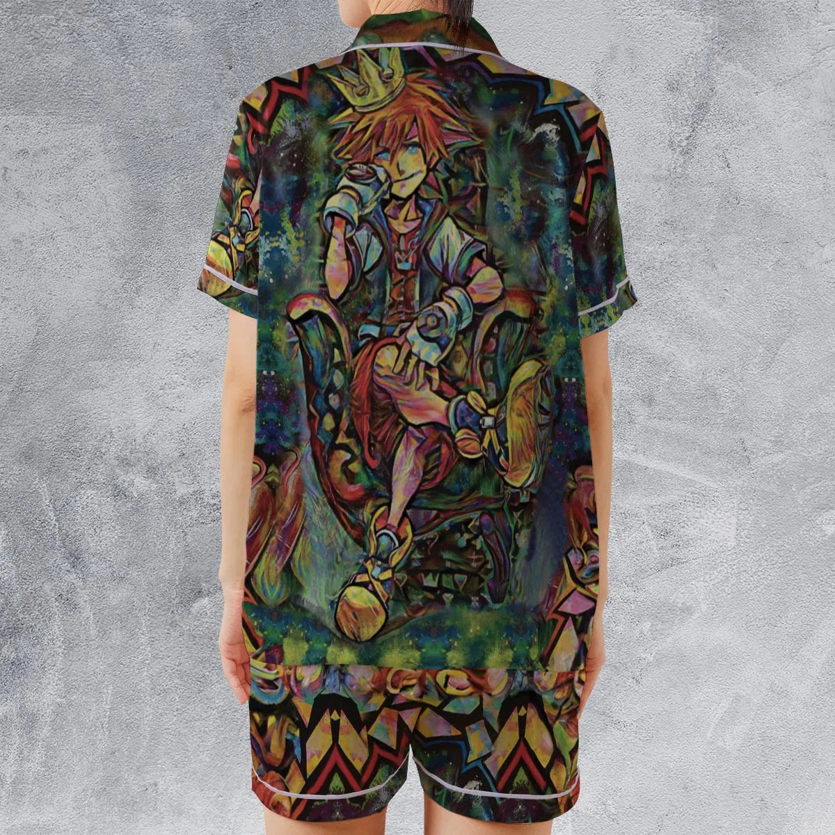 Satin Short-Sleeve Pajamas Set - M3WSW3TR