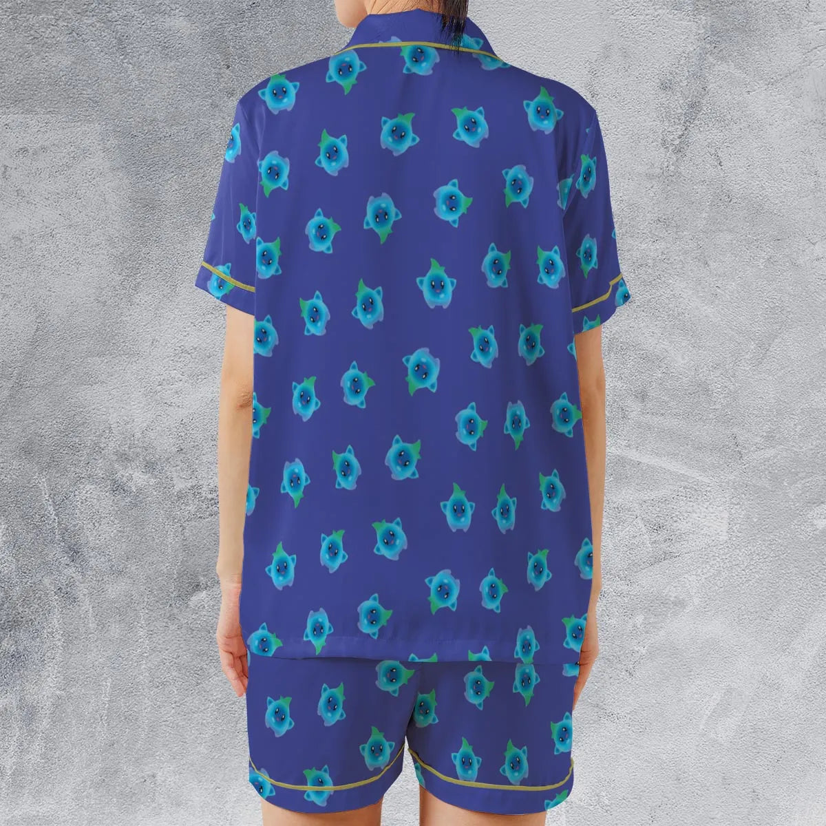 Satin Short-Sleeve Pajamas Set - UVSP7LQH
