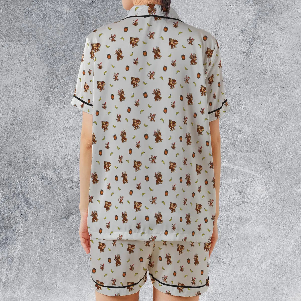 Satin Short-Sleeve Pajamas Set - 823HMXB4
