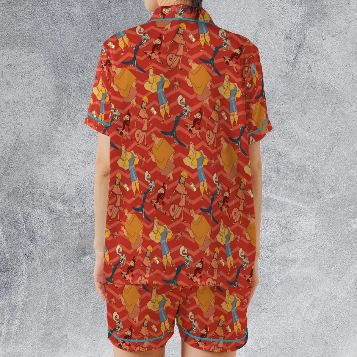 Satin Short-Sleeve Pajamas Set - MTE3QJ8H