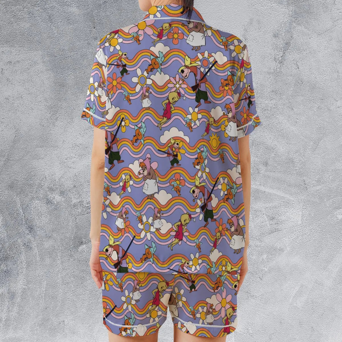 Satin Short-Sleeve Pajamas Set - AKARX9KG