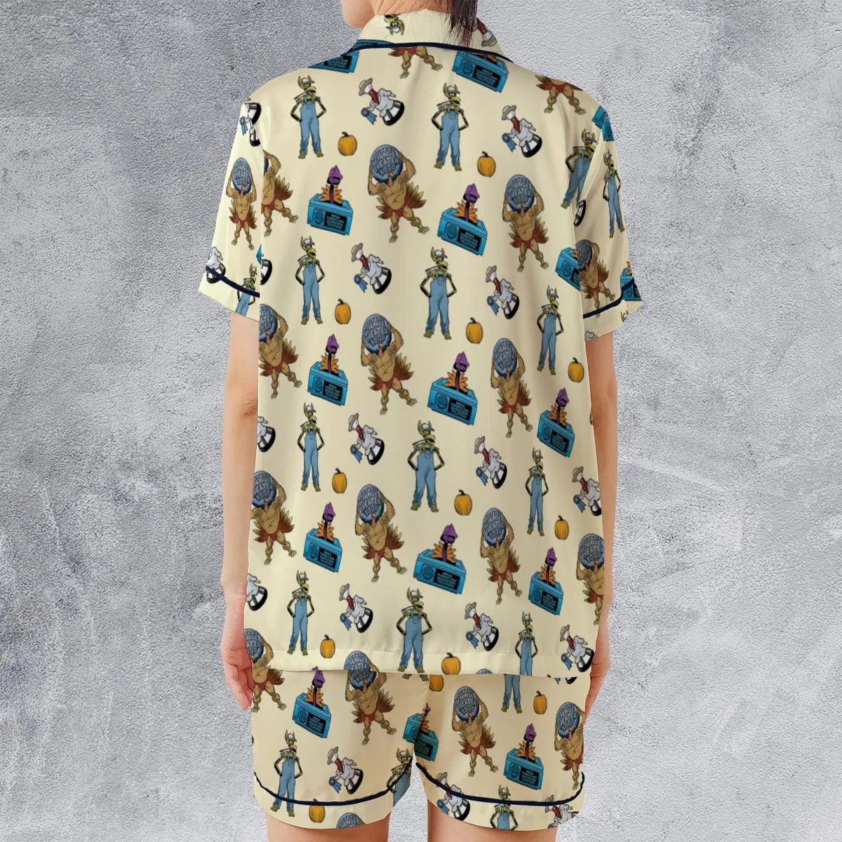 Satin Short-Sleeve Pajamas Set - UFGTH4JZ