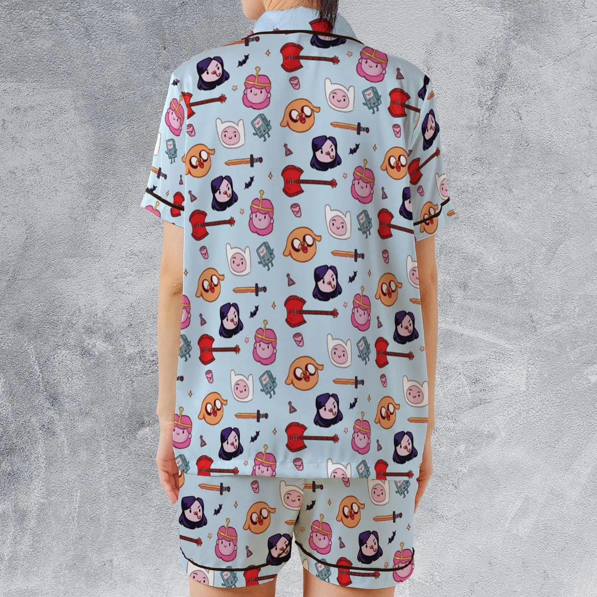 Satin Short-Sleeve Pajamas Set - X8MHKJ31