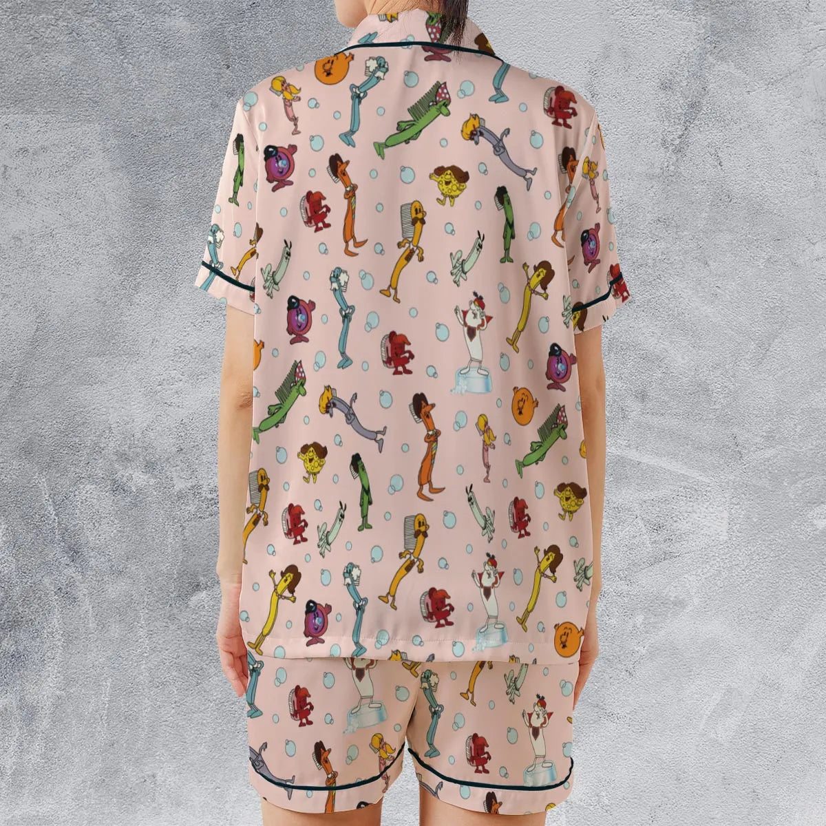 Satin Short-Sleeve Pajamas Set - CPPNKC46