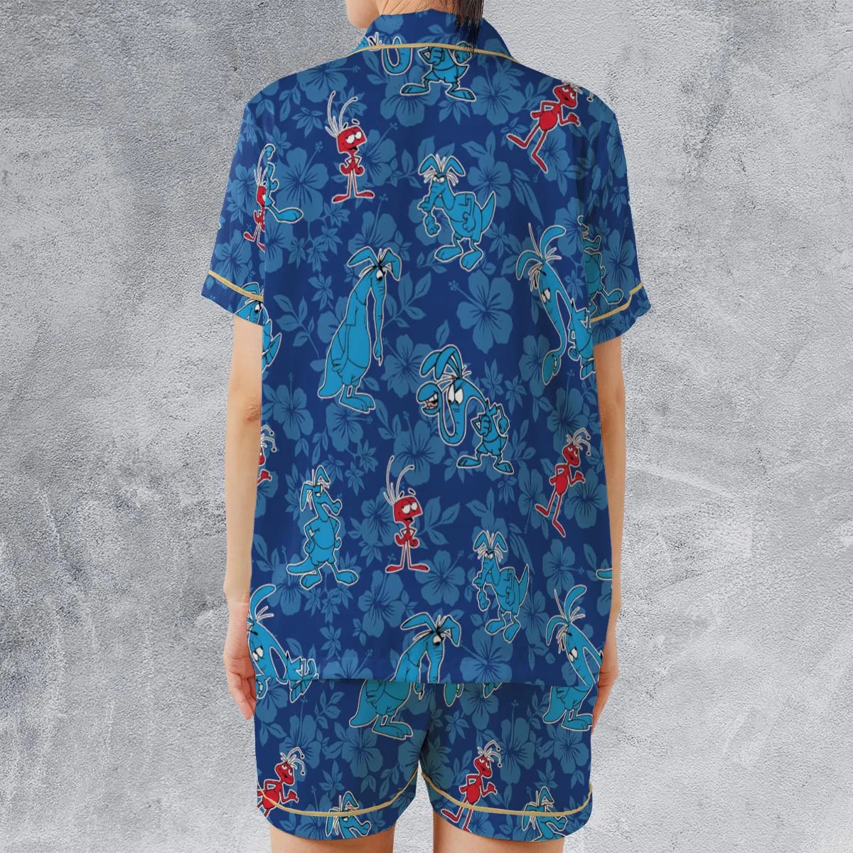Satin Short-Sleeve Pajamas Set - P1CMGCRJ