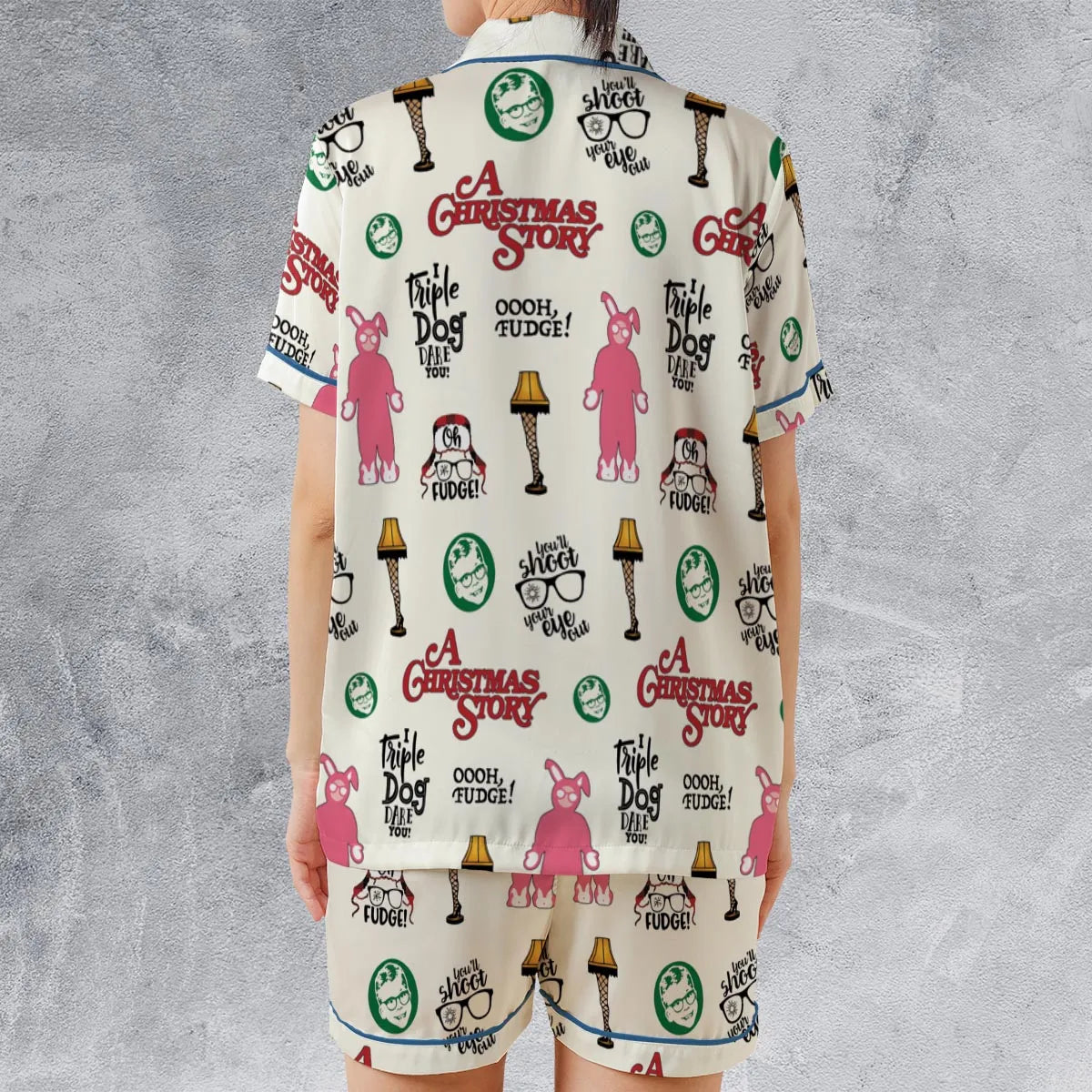 Satin Short-Sleeve Pajamas Set - 8DCYULLX
