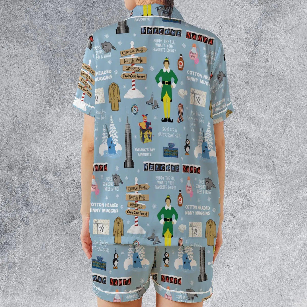 Satin Short-Sleeve Pajamas Set - VHD7EYQ8