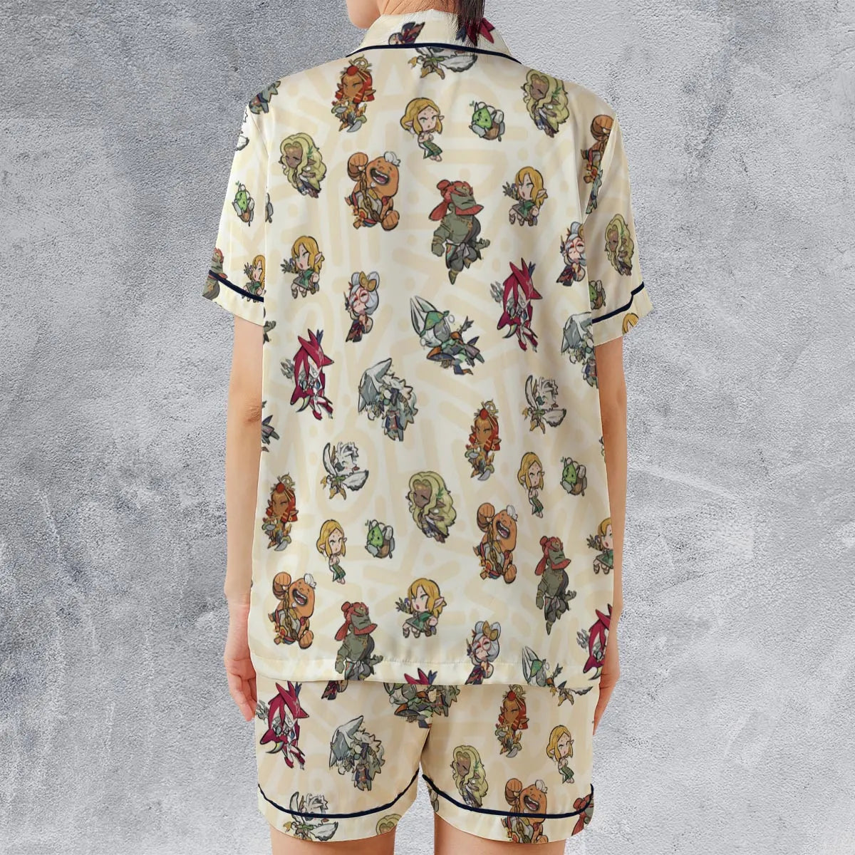 Satin Short-Sleeve Pajamas Set - G3ZLVBGM
