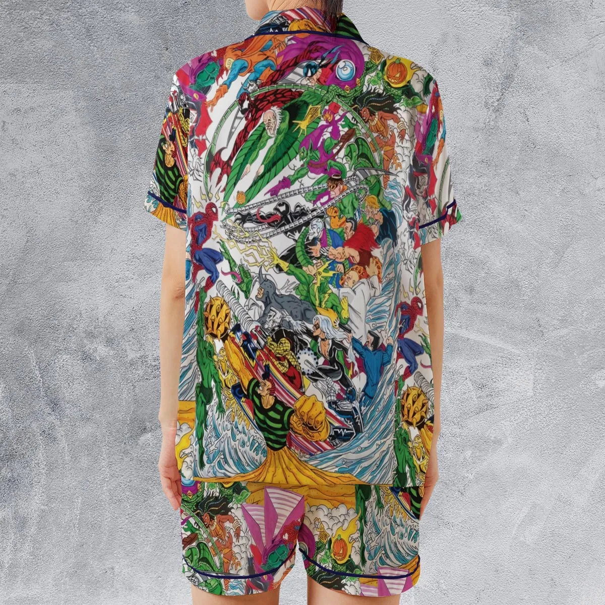 Satin Short-Sleeve Pajamas Set - WXP11RYX