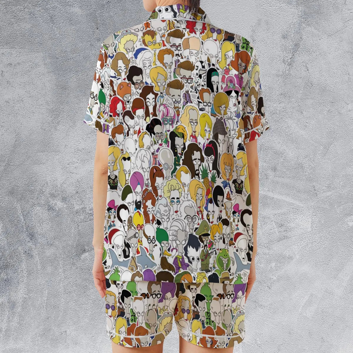 Satin Short-Sleeve Pajamas Set - MM1N45AU