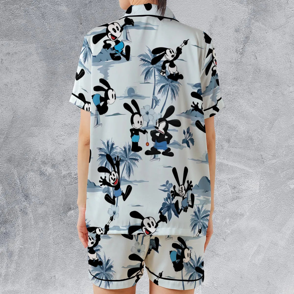 Satin Short-Sleeve Pajamas Set - JYUCD7FV