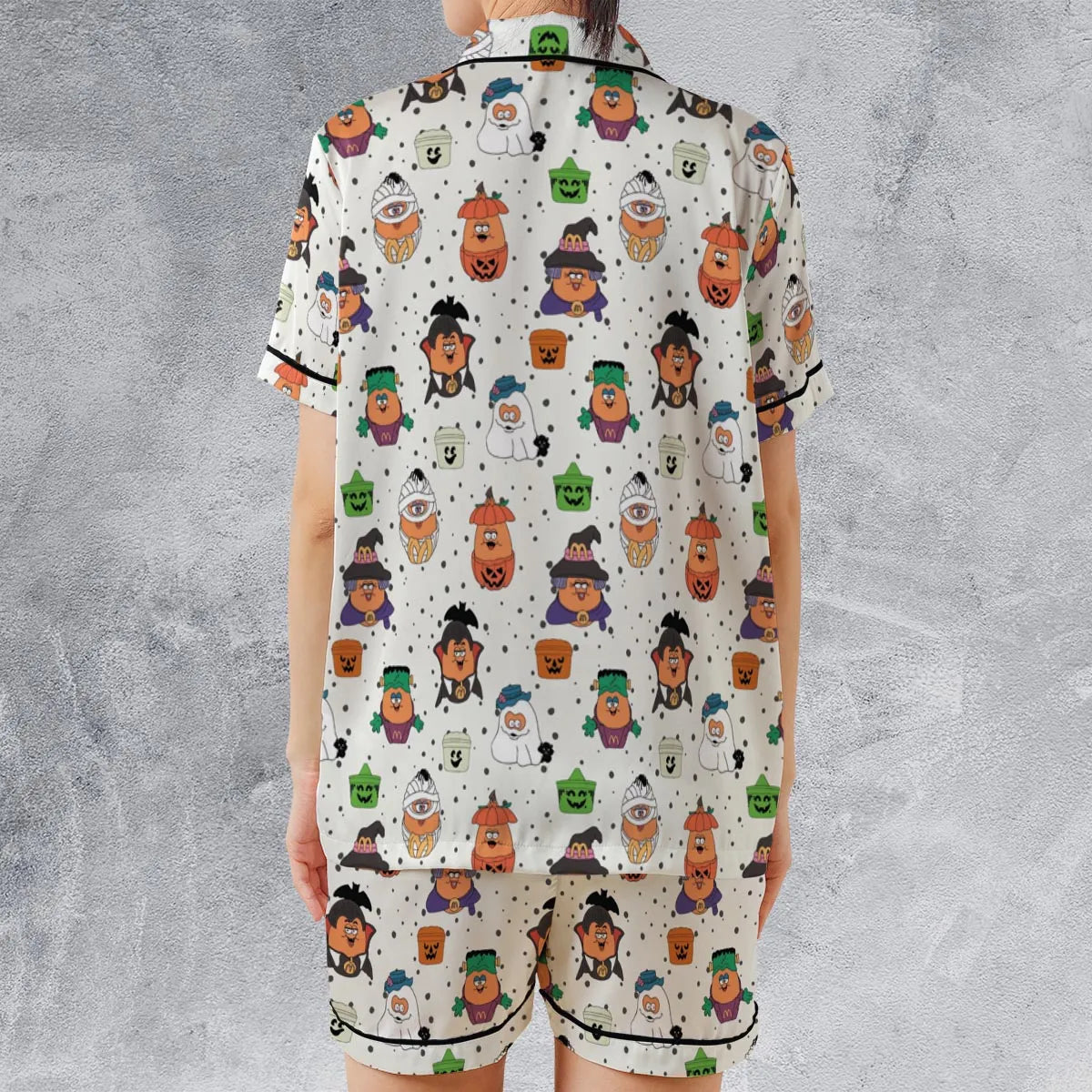 Satin Short-Sleeve Pajamas Set - KXEHBT1L