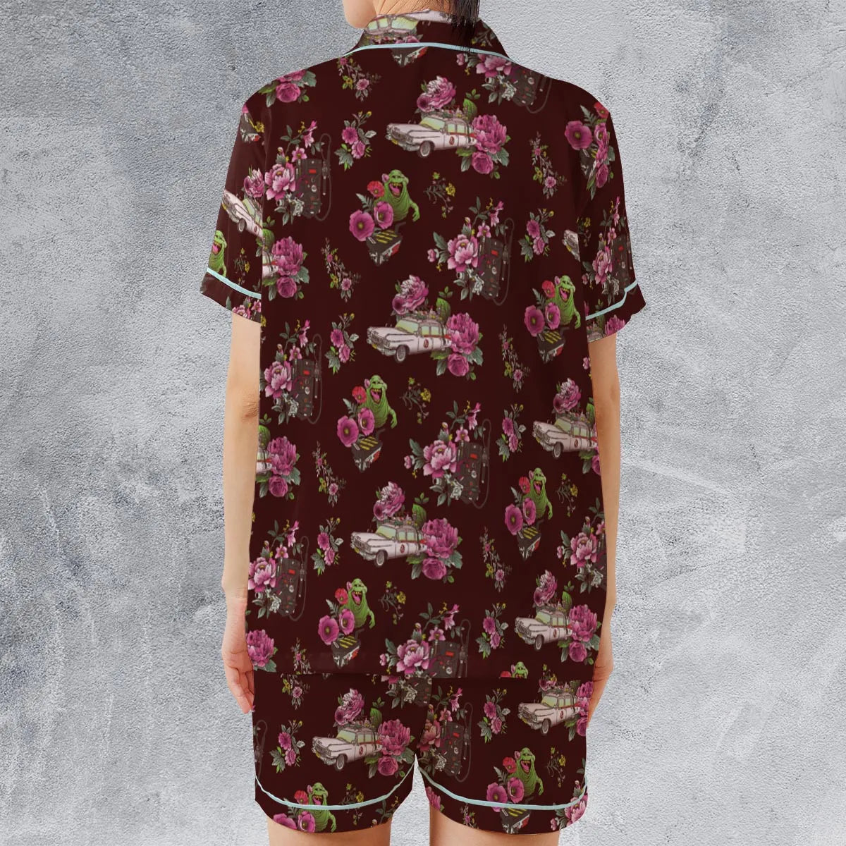 Satin Short-Sleeve Pajamas Set - N6DVJDC5