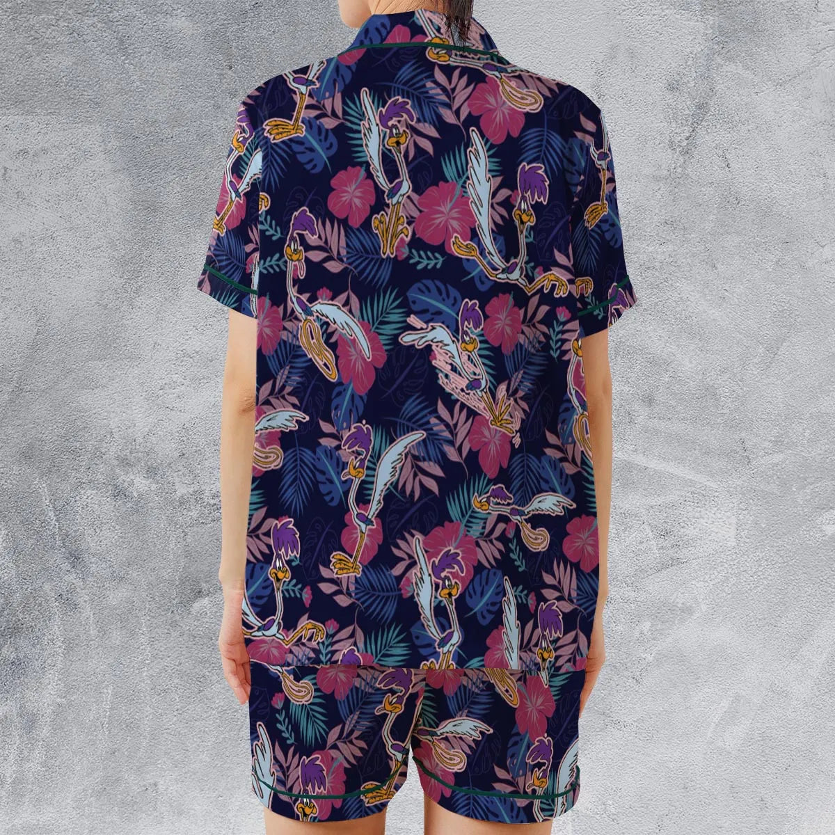 Satin Short-Sleeve Pajamas Set - B4N8F9B2