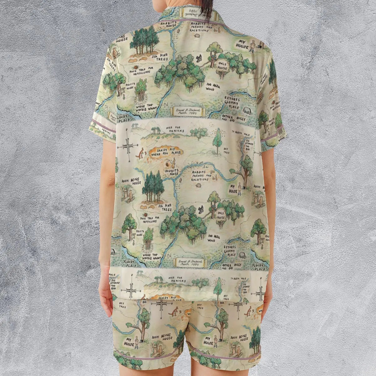 Satin Short-Sleeve Pajamas Set - CVN53646