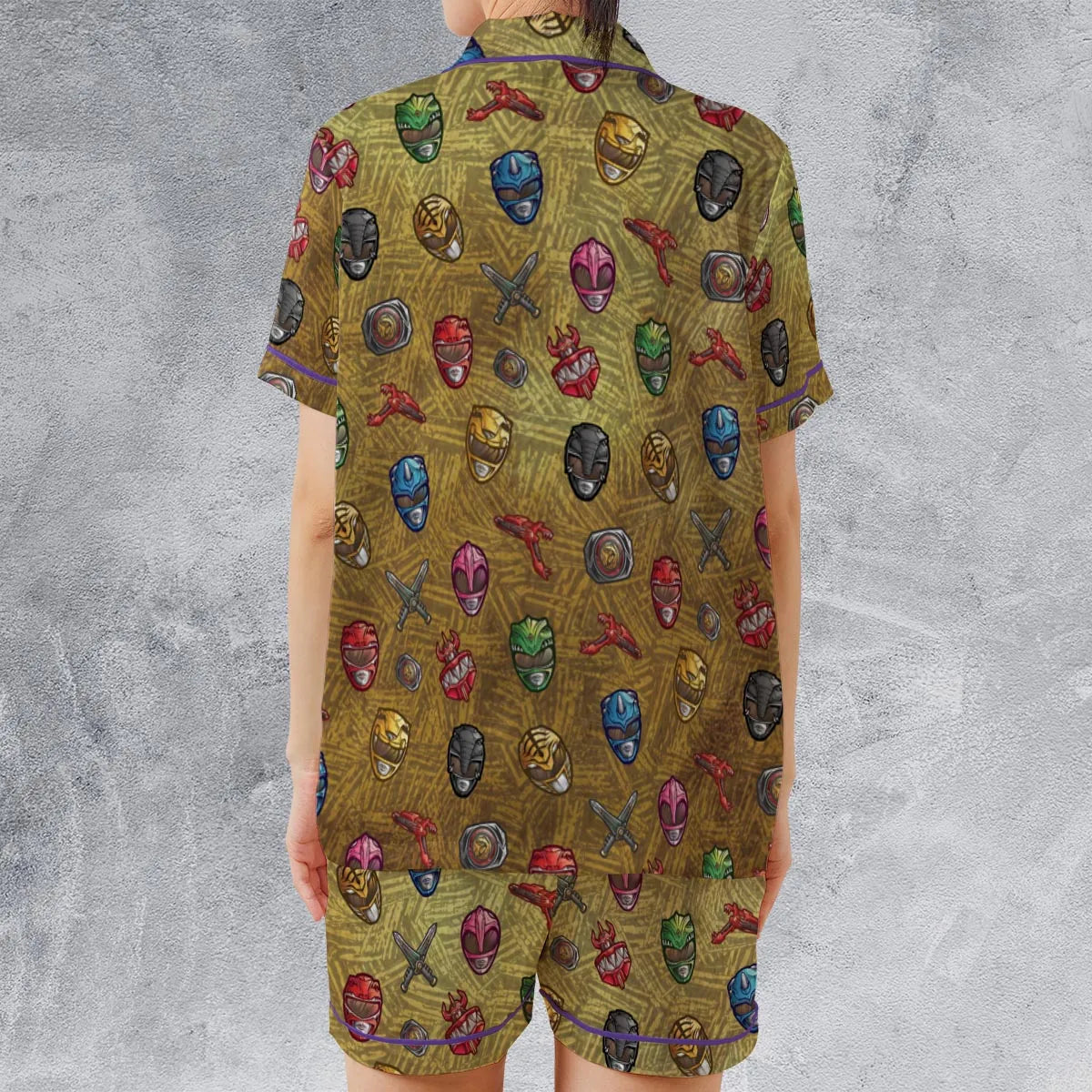 Satin Short-Sleeve Pajamas Set - P6BMRK93
