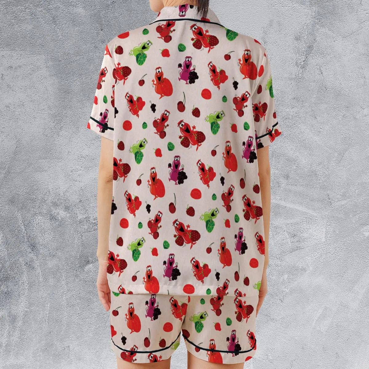 Satin Short-Sleeve Pajamas Set - 8KNYAKE5