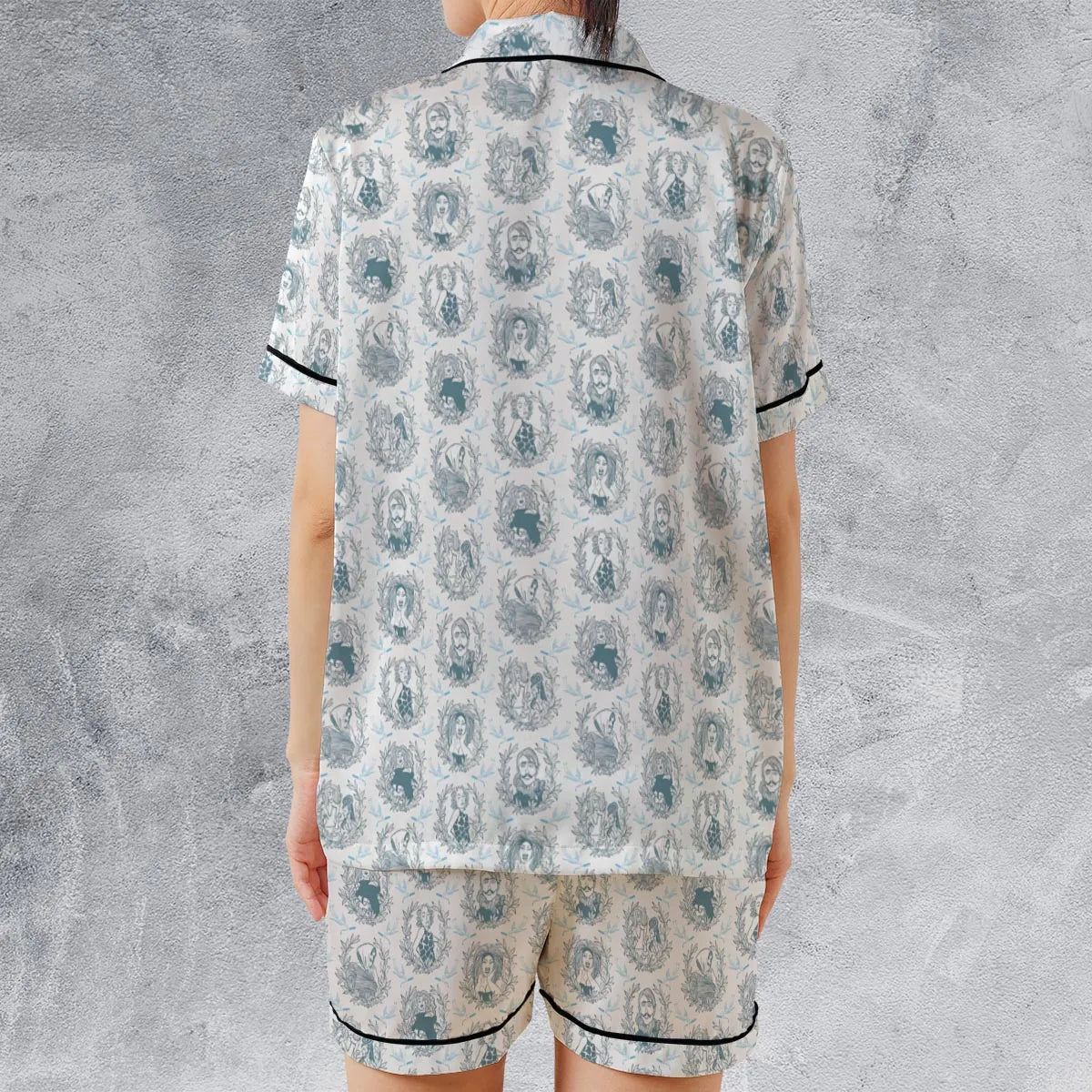 Satin Short-Sleeve Pajamas Set - DQZSG52F