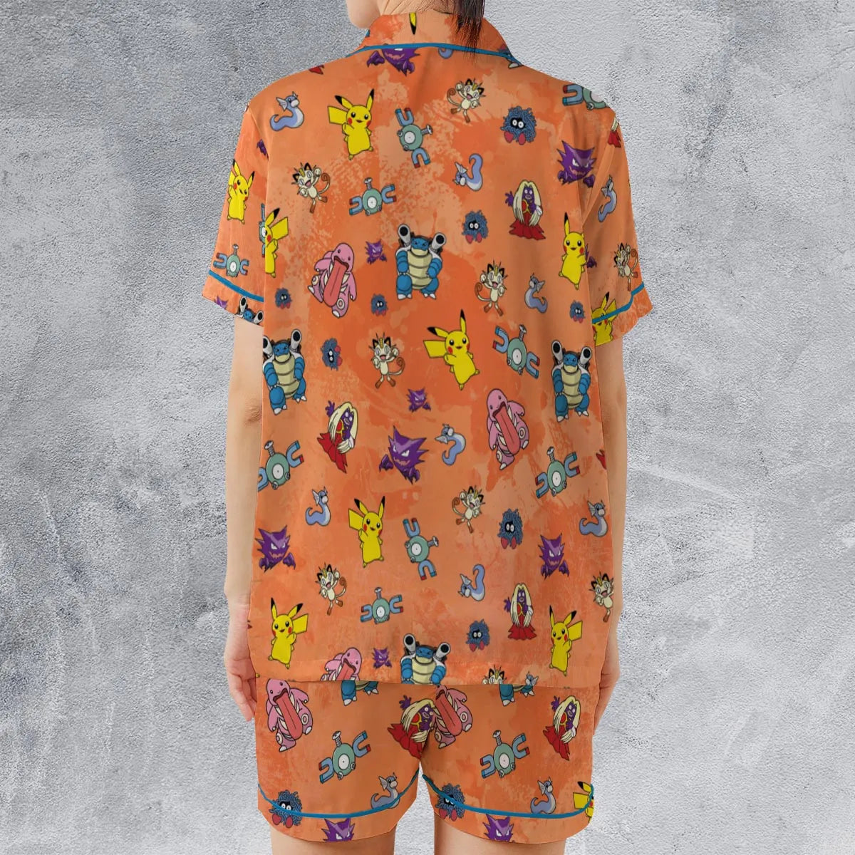 Satin Short-Sleeve Pajamas Set - 6RE6T9FB