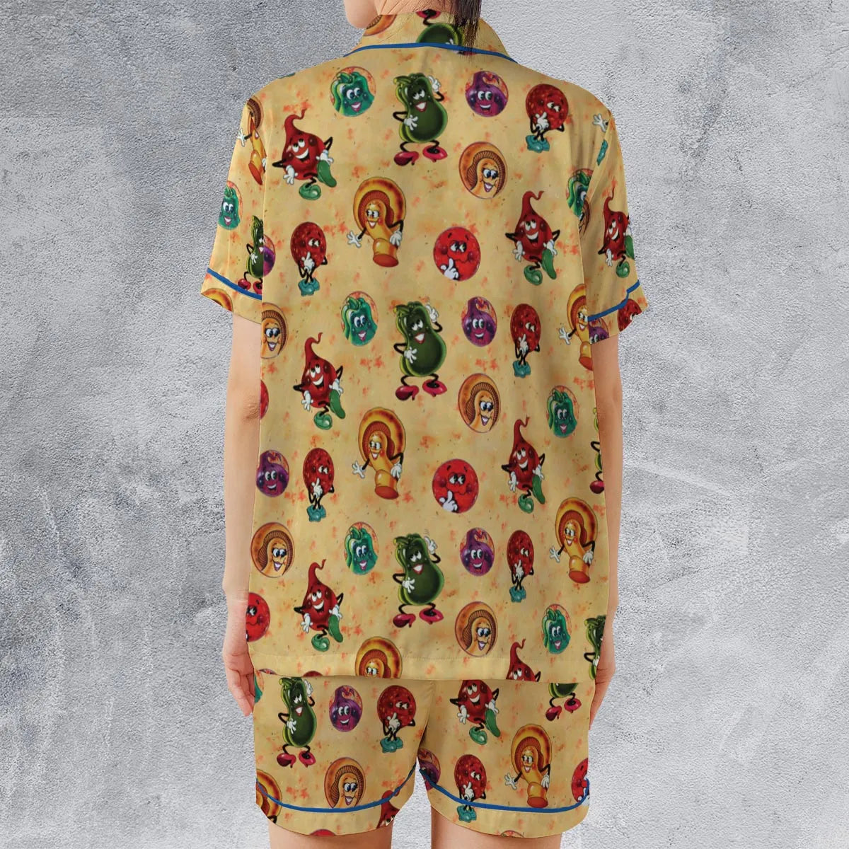 Satin Short-Sleeve Pajamas Set - 77B6E25L