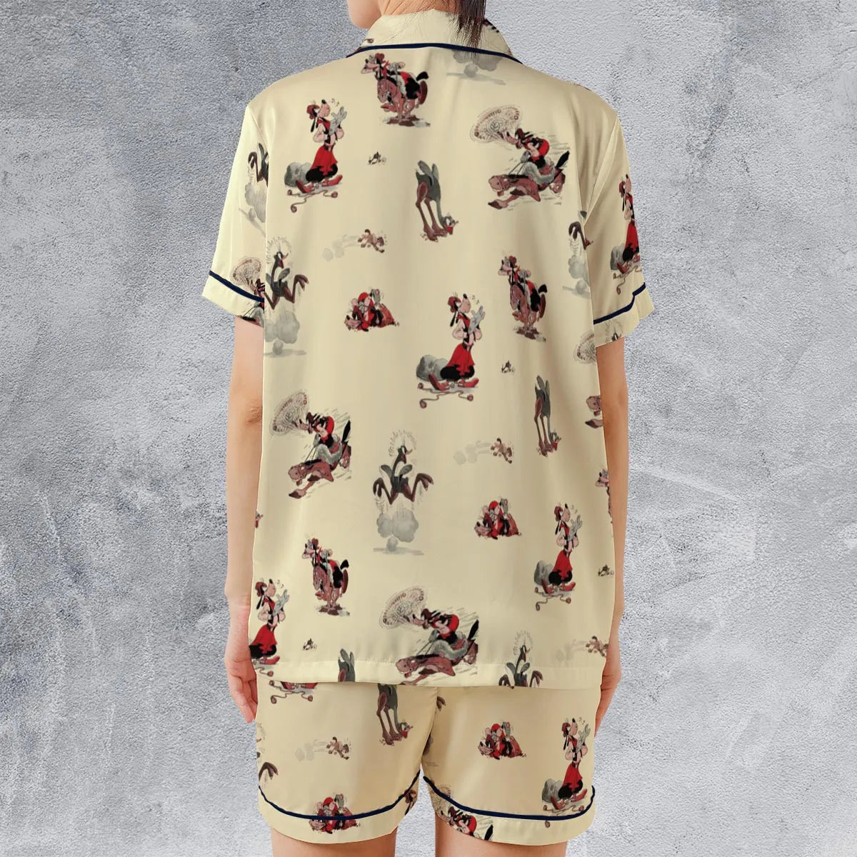 Satin Short-Sleeve Pajamas Set - ABFXHXE9
