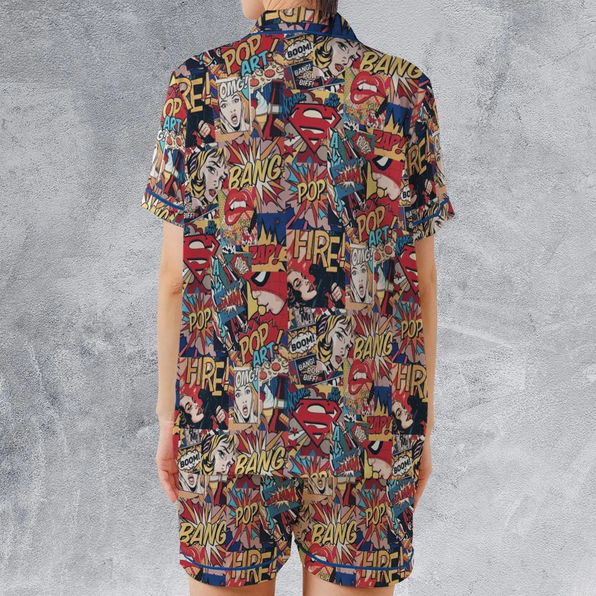 Satin Short-Sleeve Pajamas Set - K9ZJFFQH