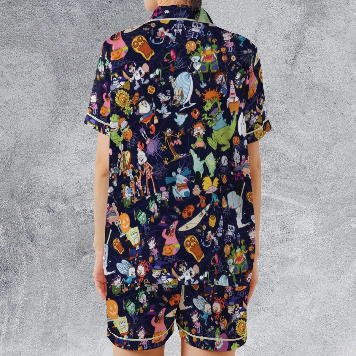Satin Short-Sleeve Pajamas Set - WAK3MCPL