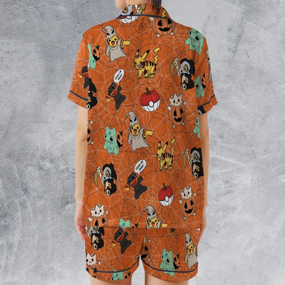 Satin Short-Sleeve Pajamas Set - HEMCZ3C3