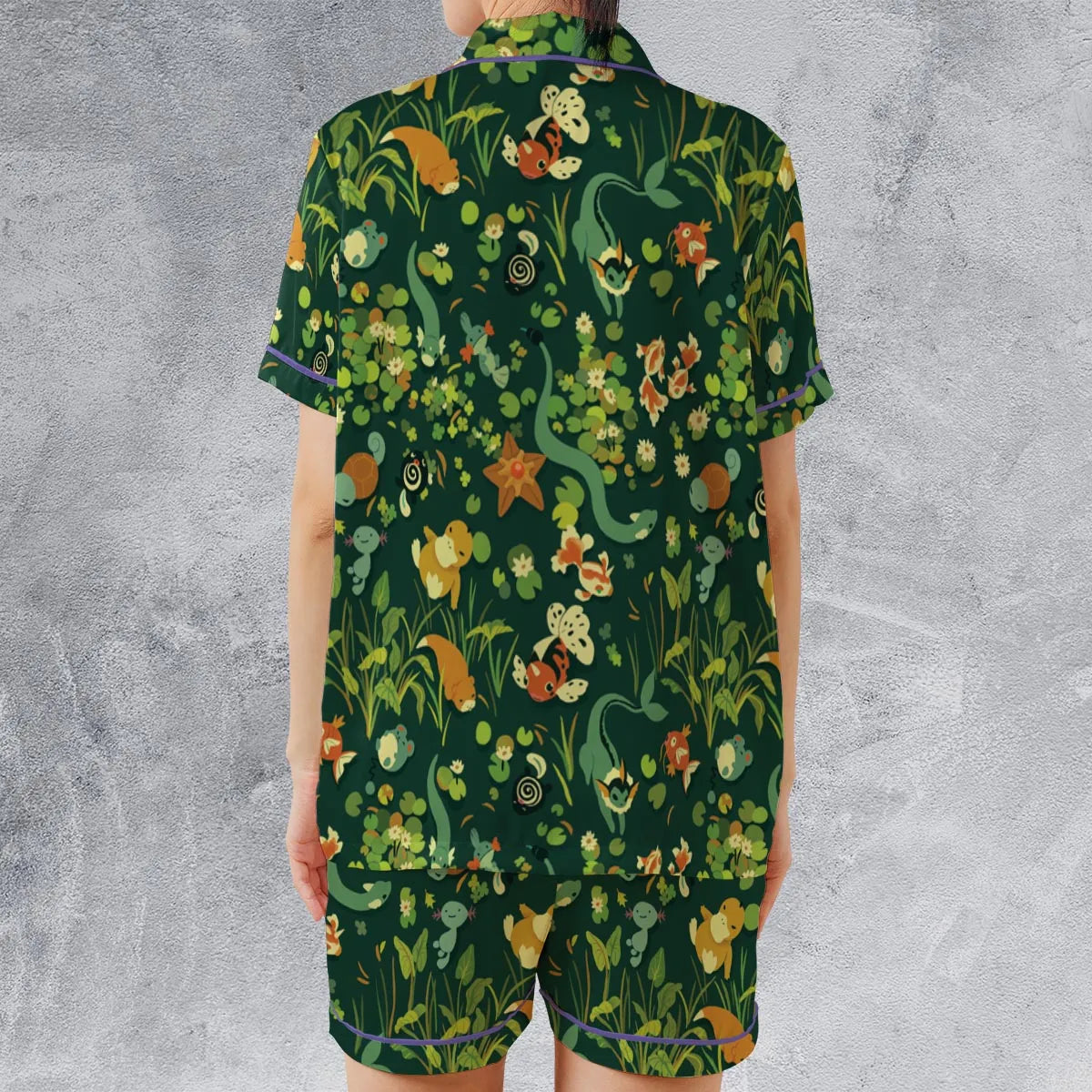 Satin Short-Sleeve Pajamas Set - KJC4T9PM