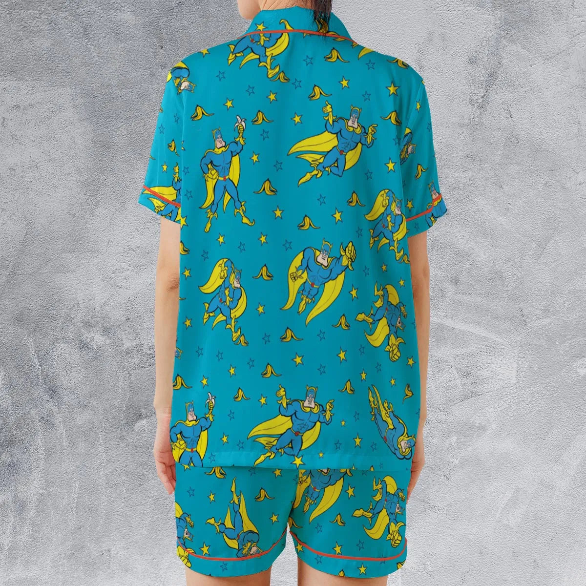 Satin Short-Sleeve Pajamas Set - XL98Q2DX