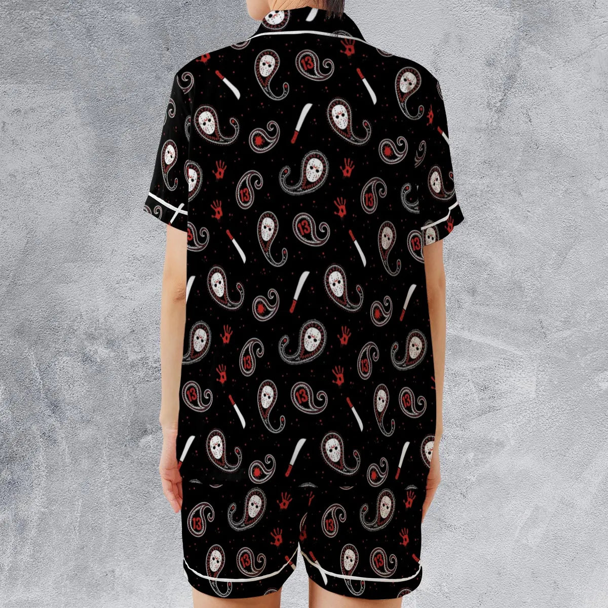 Satin Short-Sleeve Pajamas Set - KB1HG8RP