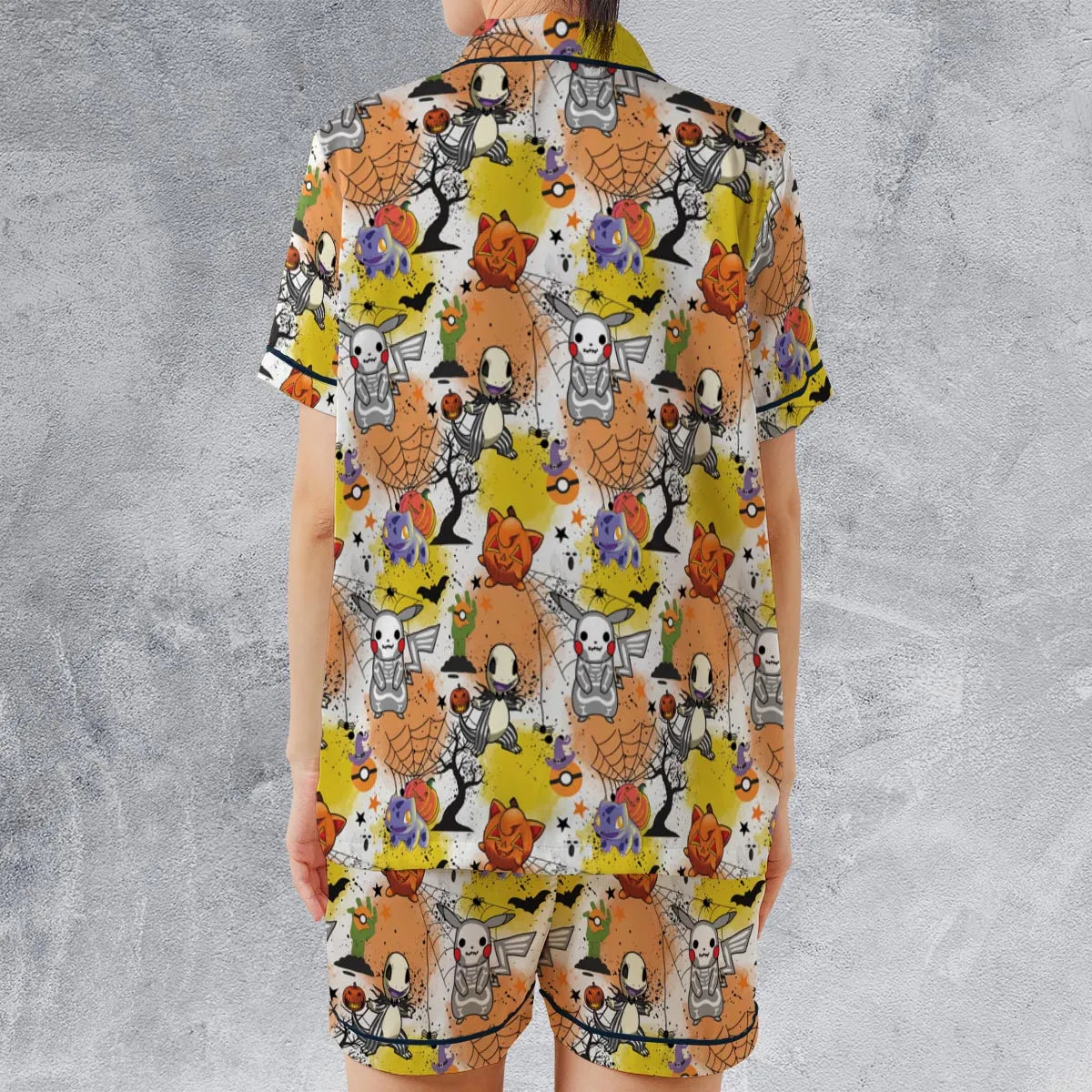 Satin Short-Sleeve Pajamas Set - R1EQ3DPR