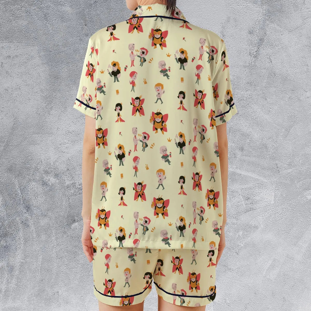 Satin Short-Sleeve Pajamas Set - 81CH48HU