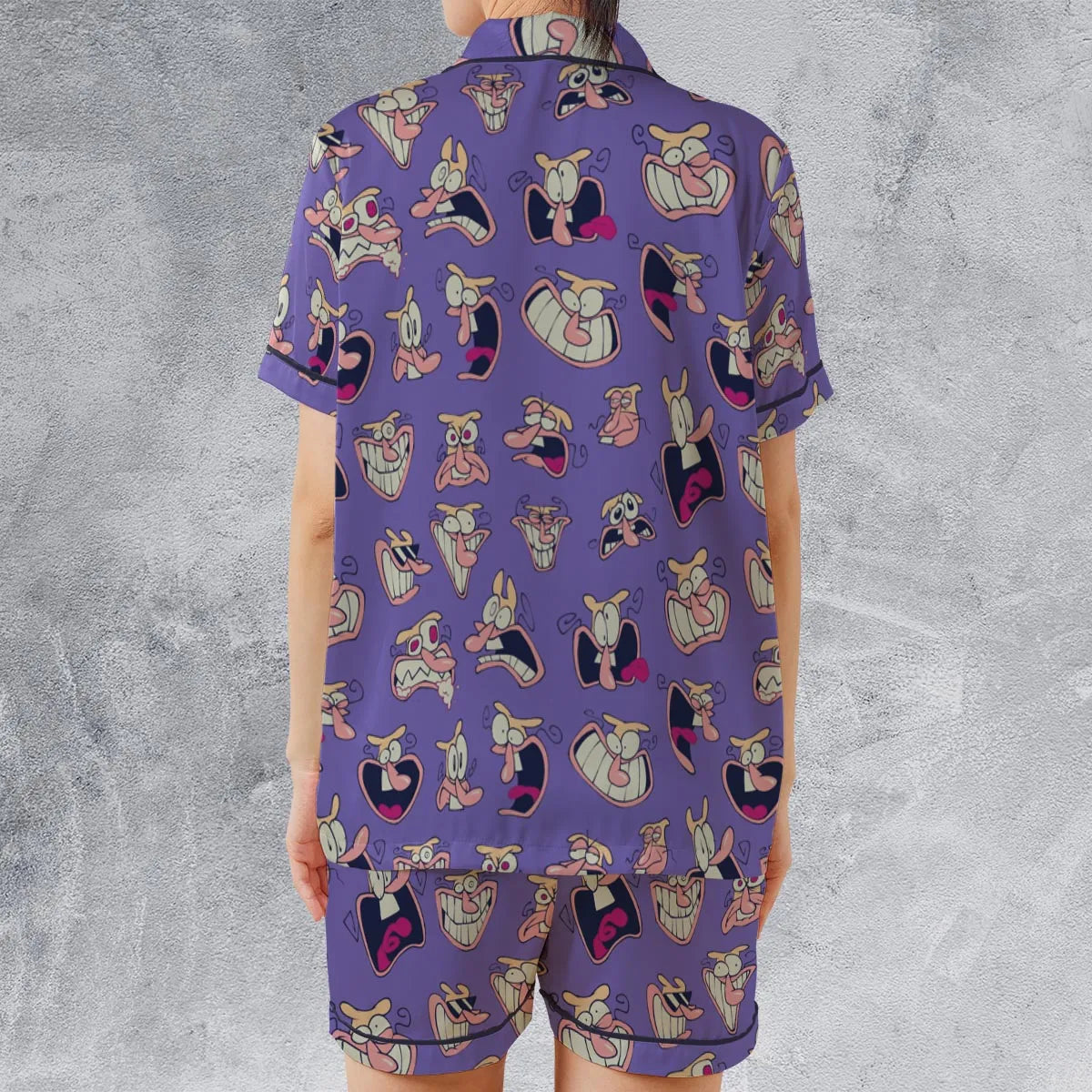 Satin Short-Sleeve Pajamas Set - ZH9EQQRE