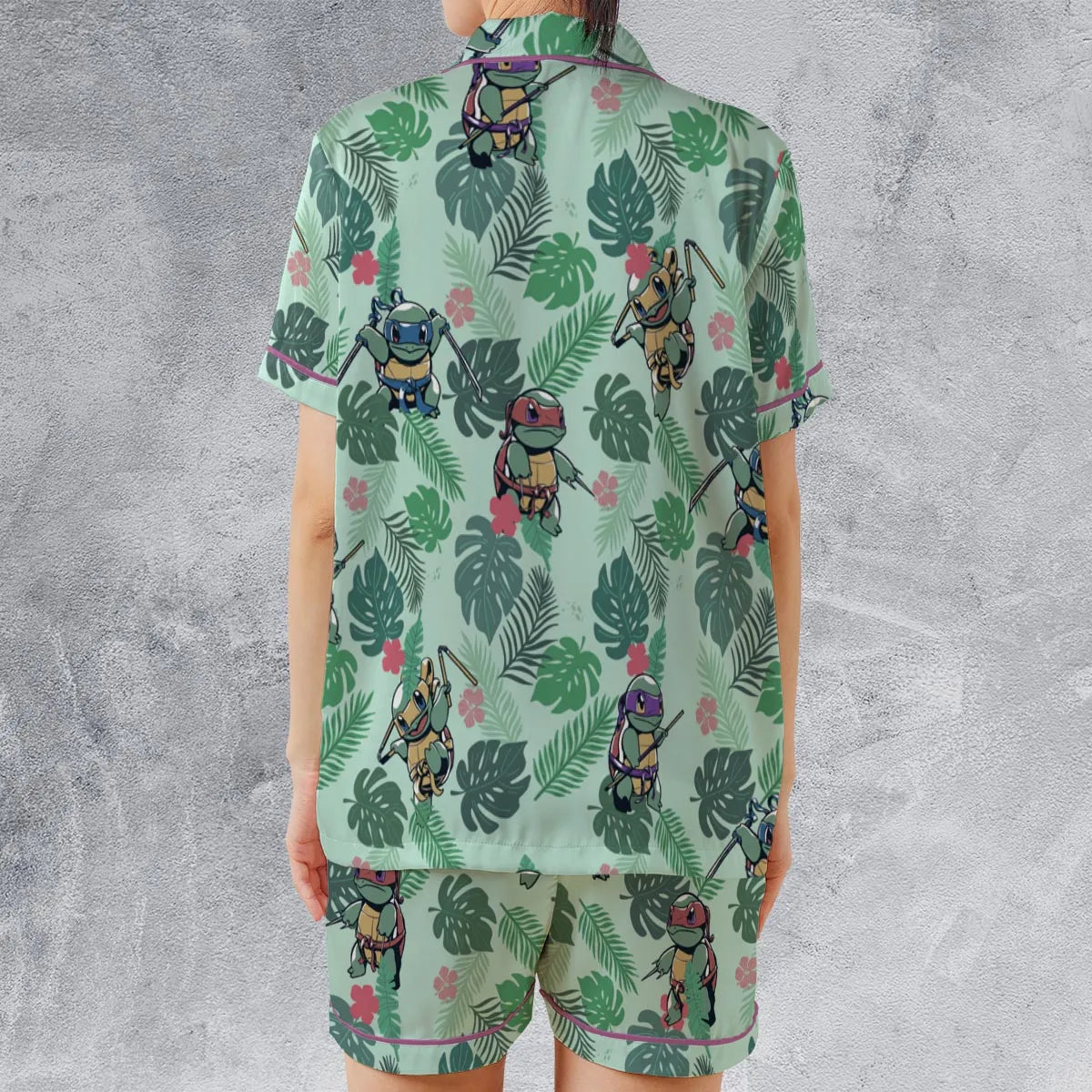 Satin Short-Sleeve Pajamas Set - 4LH4BJS7