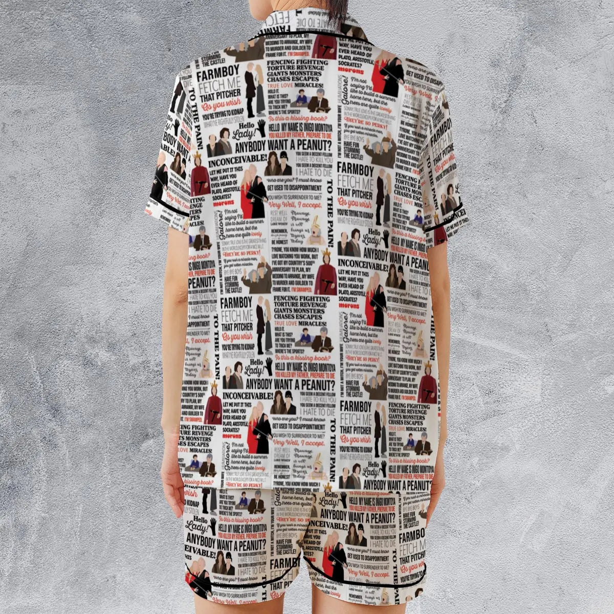 Satin Short-Sleeve Pajamas Set - F339ZPKN