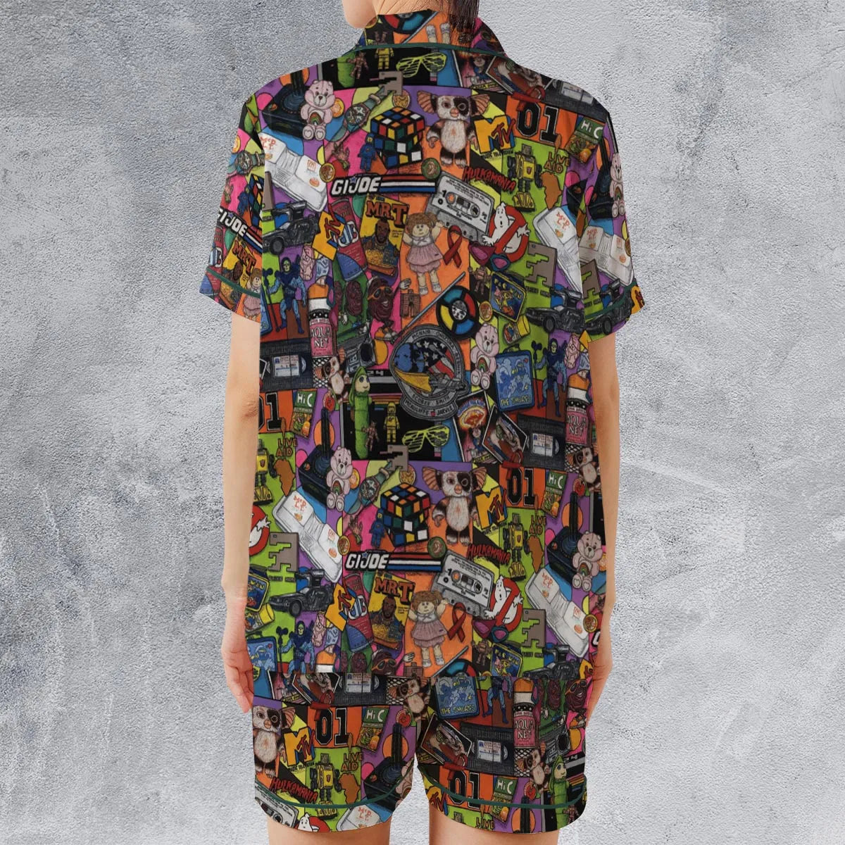 Satin Short-Sleeve Pajamas Set - 3EMU8LQF